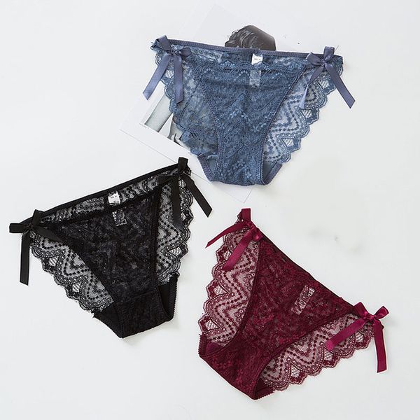 

women's panties 2021 women lace ultra-thin transparent underpants girl briefs underwear female seamless lingerie thongs g string, Black;pink