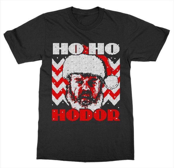 

short sleeve for men clothing summer ho ho hodor '' t-shirt holiday movie christmas xmas santa gift tee shirt