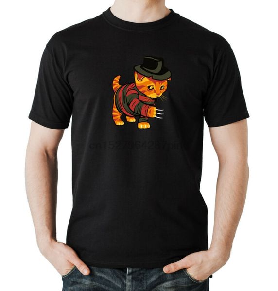 

evil cat t-shirt boys black freddy kruger film movie