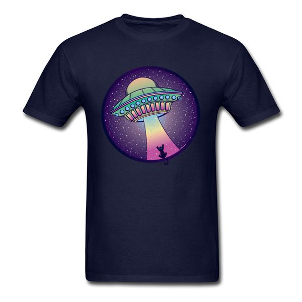 

ufo cat abduction t shirt custom men tshirts round collar t-shirt cotton mens short sleeve tee new year day clothes