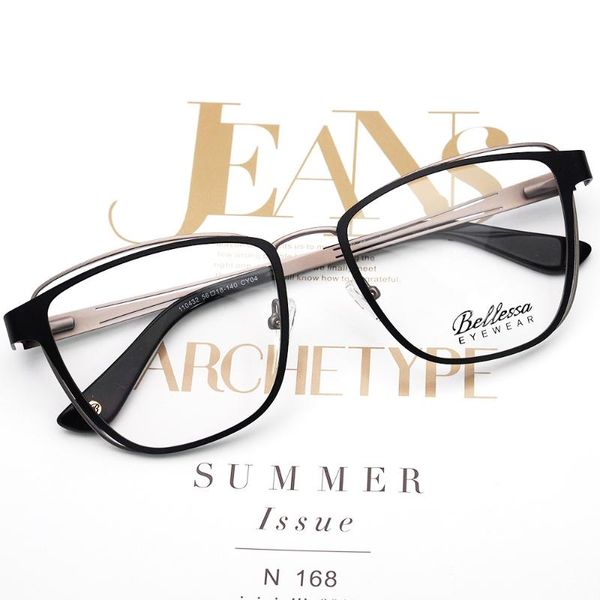 

2020 new optical glasses frame prescription myopia square metal eyeglass spectacle frames glasses women vintage, Black