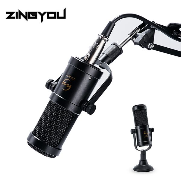 

zingyou condenser microphone 100% original professional sound recording microfono with arm holder microphone for computer