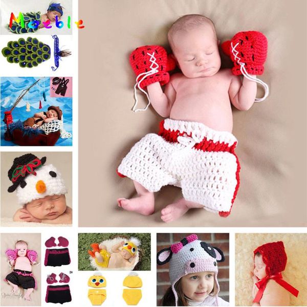 

crochet baby boy boxer pgraphy props handmade knitted kids clothes set infant boxing gloves & shorts outfits 1set mzs-15029, Yellow