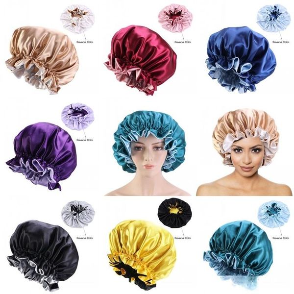 

head wrap beanie silk satin hair bonnet crumpled durag fitted hats round cap tightness turbans fashion elastic ladies women 7 45ba c2