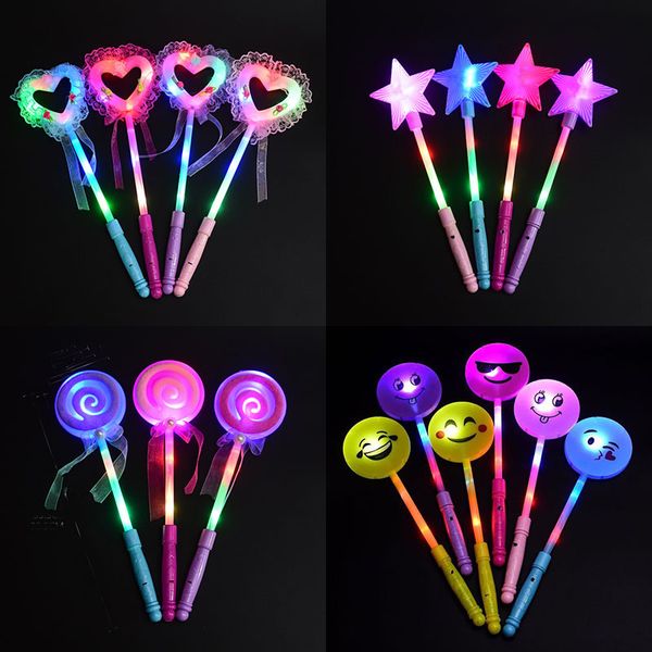 

led flashing light up sticks glowing star heart magic wands party night activities concert carnivals props birthday favor kids toys m1289