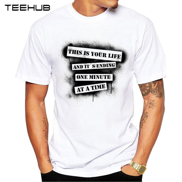 

2019 teehub men's fashion life words printed t-shirt short sleeve novelty design cool tee