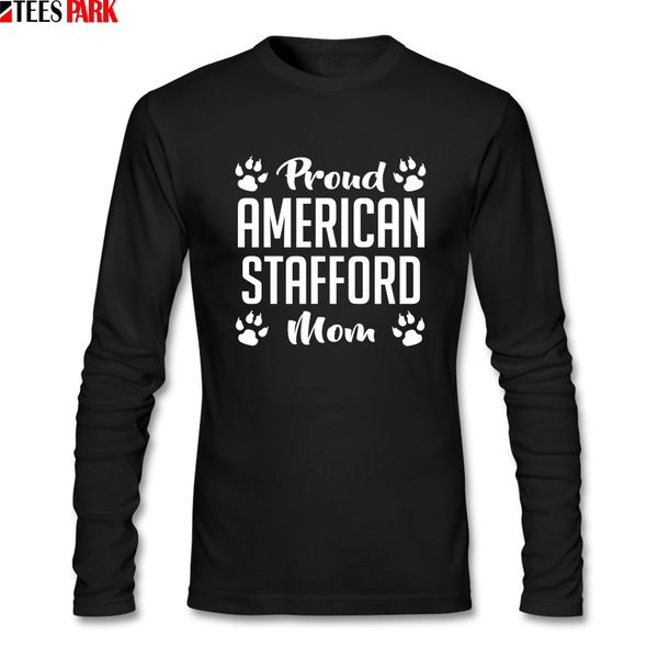 

prond american stafford mom t-shirts men autumn round neck long sleeve tshirts men clothing casual t shirt abstract printing top