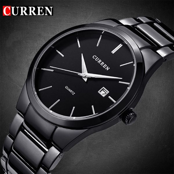 

men watch curren 2020 men analog sports quartz wristwatch business date display clock relogio masculino 8106, Slivery;brown