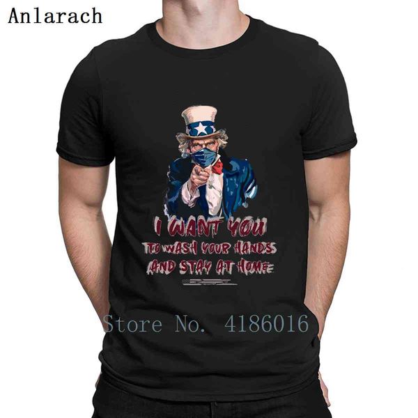 

uncle sam stay at home and wash your hands t shirt anti-wrinkle casual cotton summer slim novelty customized s-4xl shirt
