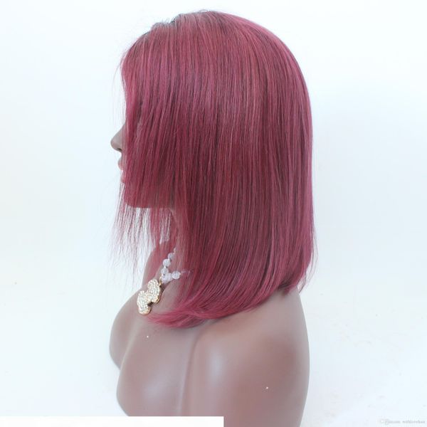 

full lace wigs 1b 99j lace front human hair short bob wigs ombre lace wig short bob human hair wig, Black;brown