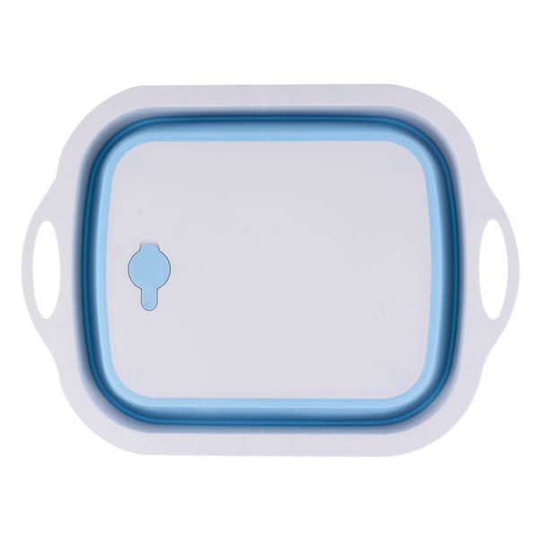 

foldable cutting board, multi-function kitchen silicone dish tub colander for fruits/vegetables/picnic/camping