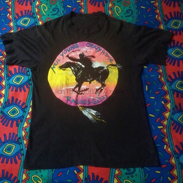 

neil young crazy horse ragged glory 1991 tour vintage t shirt usa size s - 3xl
