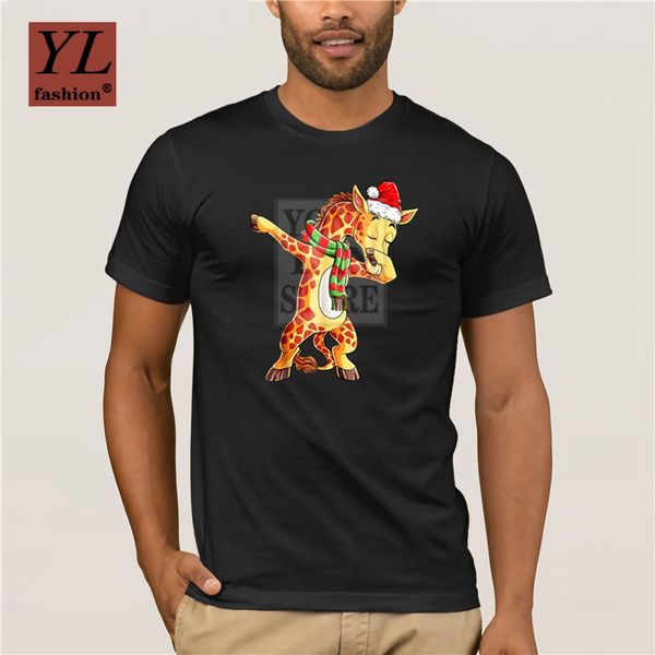 

personality t-shirt dabbing giraffe santa christmas men gift t shirt amazing short sleeve unique casual short
