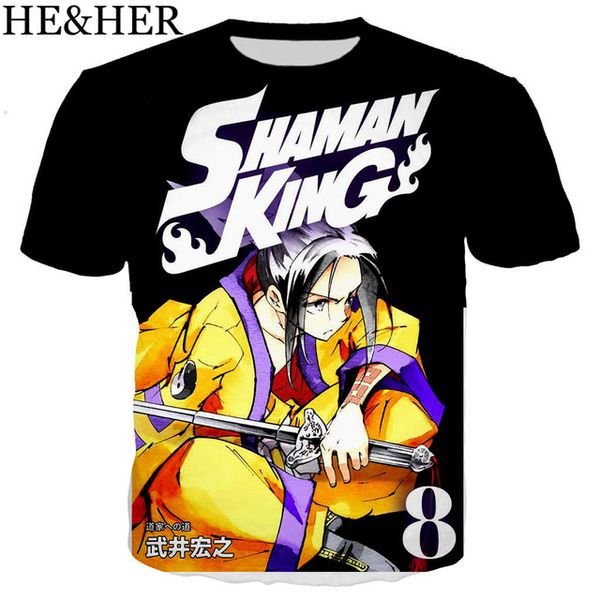 

anime shaman king 3d print shirts plus size plus size harajuku men clothing