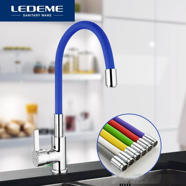

ledeme brass kitchen faucets and cold and water faucets chrome basin sink square tap mixers kitchen faucet l4898 t200424