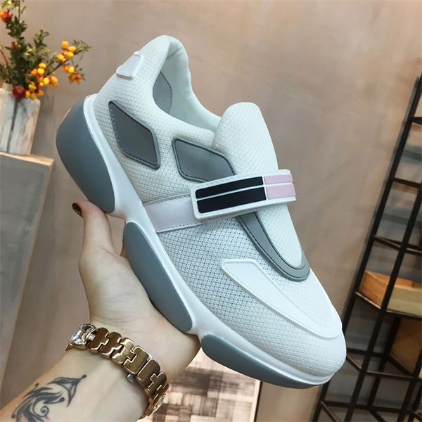 

женская обувь кроссовки 2020 мода дышащий sapato feminino hook петля смешанный цвет взлетно-посадочной полосы платформы обувь женщины с низк, Black