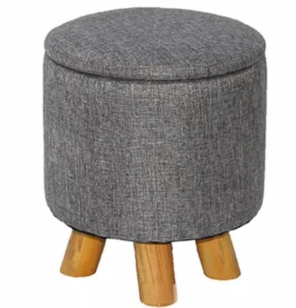 

moving cover round polyester wood footstool pouffe storage for living room