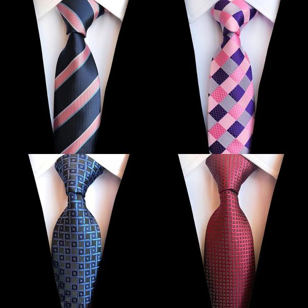 

jemygins silk men tie 8cm plaid paisley necktie for men navy blue neck ties classic wear business wedding tie party gravatas, Blue;purple