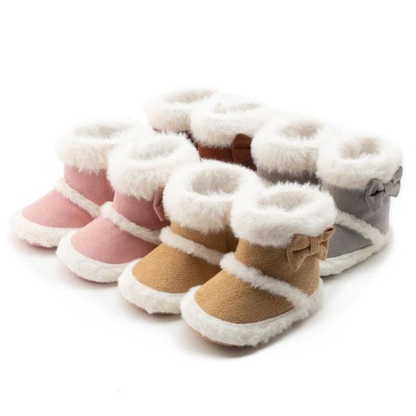 

boots 2021 autumn winter baby' snow soft sole infant toddler first walkers born baby booties, Black;grey
