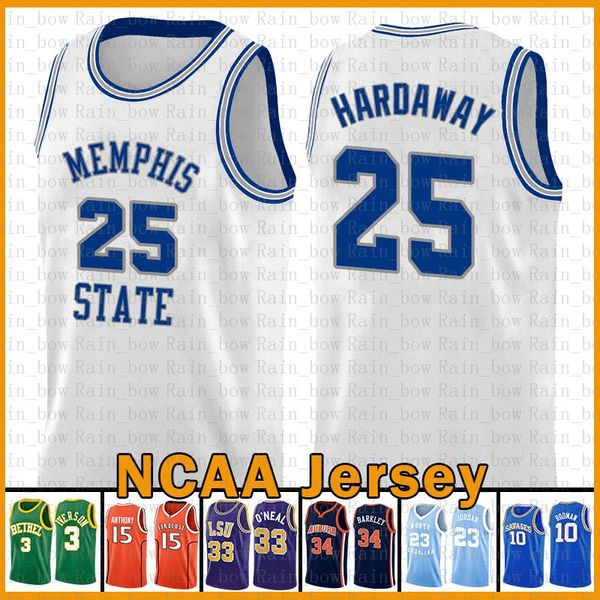 

memphi state college ncaa anfernee 25 hardaway kawhi lebron 23 james kyrie basketball jersey leonard dwyane wade irving ray 34 allen carter, Black