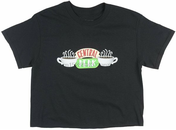 

friends central perk crop t-shirt womens tv show retro fashion tee black light tee shirt