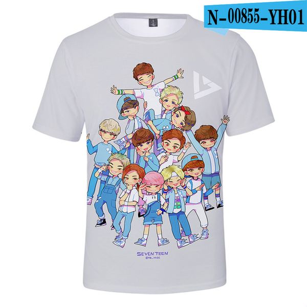 

kpop seventeen 3d print shirts humor harajuku comics men clothing