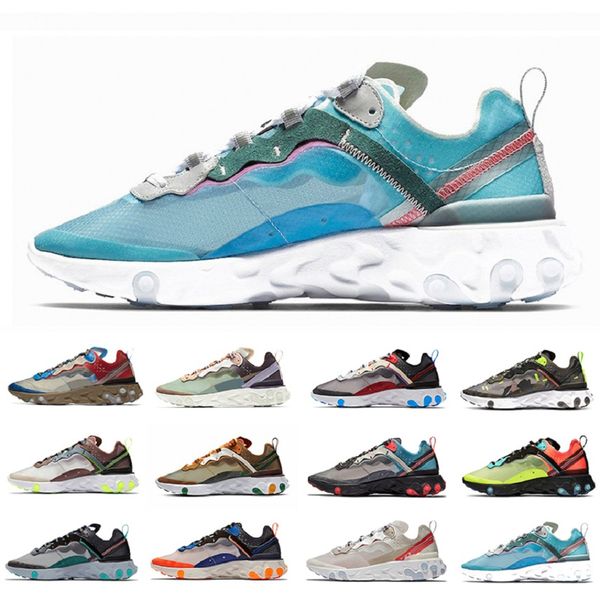 

high qualit undercover x react element 87 mens running shoes react 87s desert sand camo sail neptune green men women trainer spo