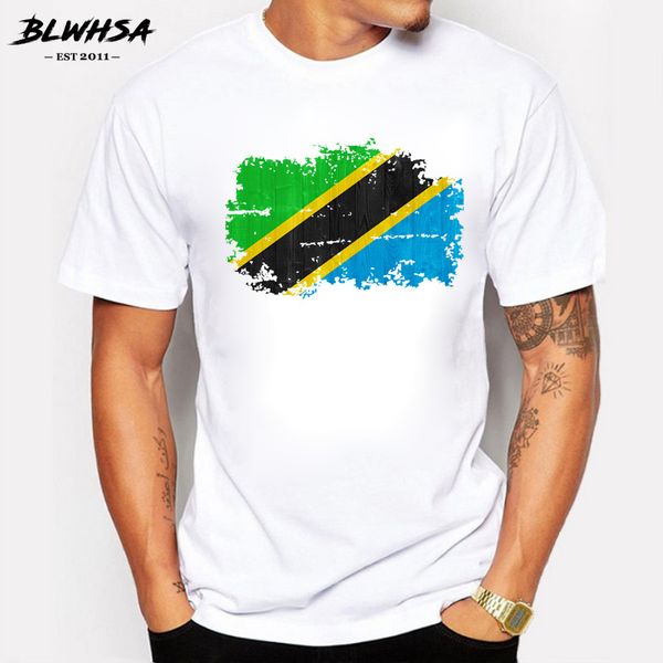 

blwhsa танзания t shirt man хлопок nnation конференц-team вентиляторы футболки фитнес марка танзания страна flag ностальгический styletee