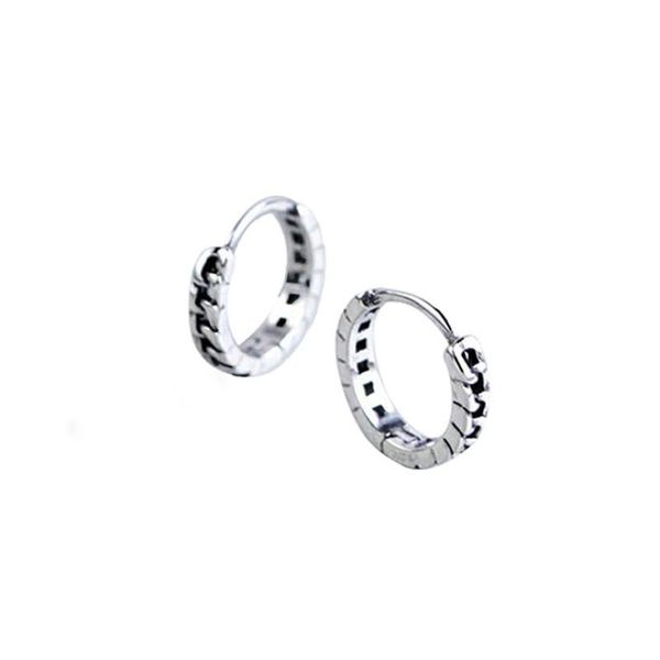 

hoop earrings for men women punk stainless steel vintage chain ear buckles earring cool gifts korean ear rings jewelry, Golden;silver