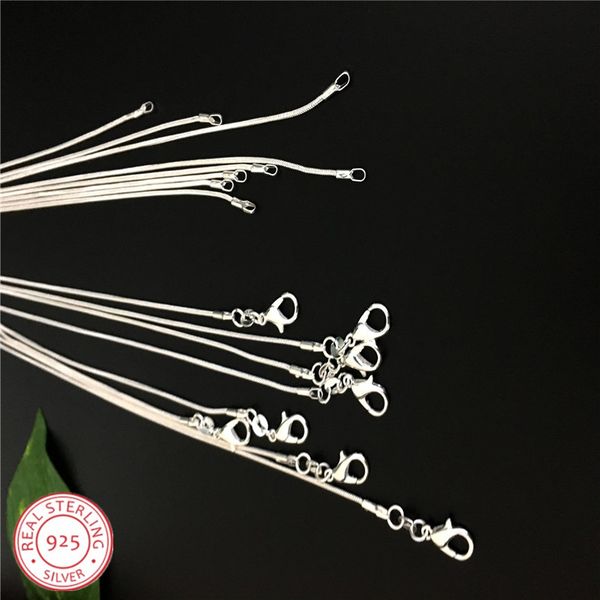 

5 pieces /lot promotion wholesale 925 silver 1mm necklace, 925 sterling silver fashion jewelry snake chains for women
