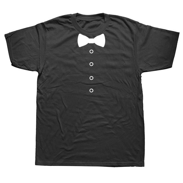

awesome short sleeve cotton fashion tuxedo bow tie t-shirt gift birthday funny
