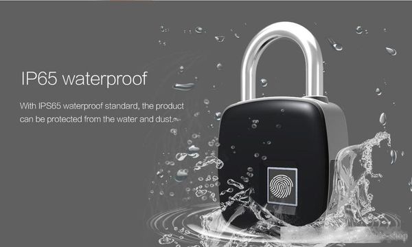 

ip65 waterproof smart fingerprint padlock usb charger 180ma support two administrators for gym school locker bag suitcase luggage 12pc/lot