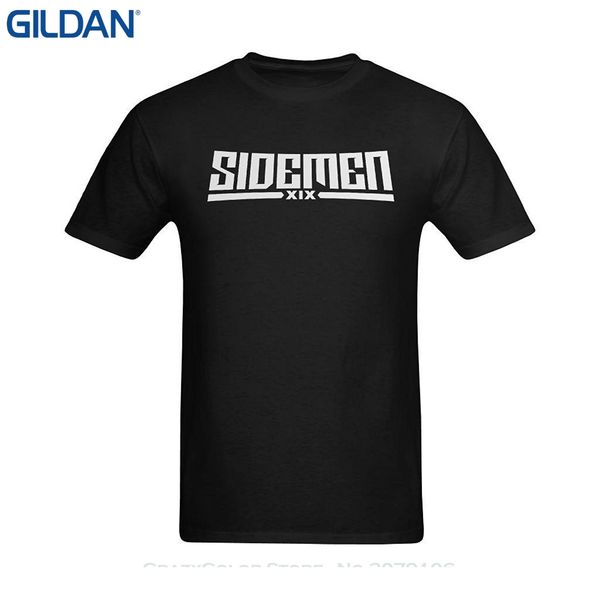 

print short sleeve tshirt men's sidemen white compact logo t shirt small