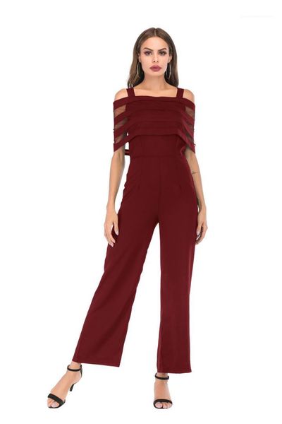 

luxury panelled decorated party clothing high fashion regular casual streetwear rompers designer ladies womens jumpsuits cross collar, Black;white