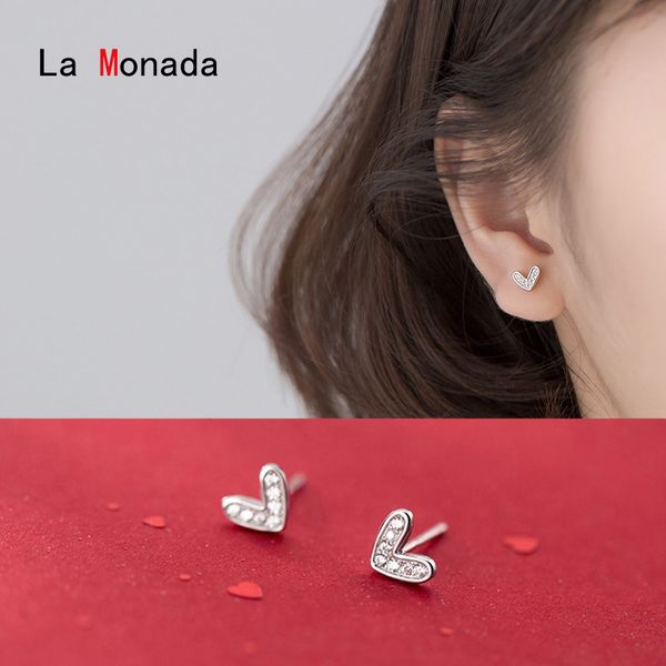 

other la monada korean minimalist women earrings silver 925 cute heart fine jewelry stud for, Golden;silver