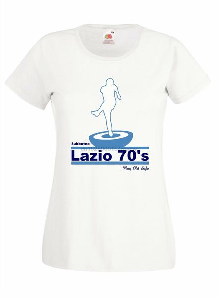 

j797 женщин сетки кривая север lazio старый стиль 1970 subbuteo t-shirt