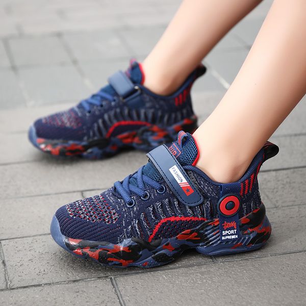 

boys shoes 2020 summer new single net children sports shoes breathable big children hollow running shoes, Black