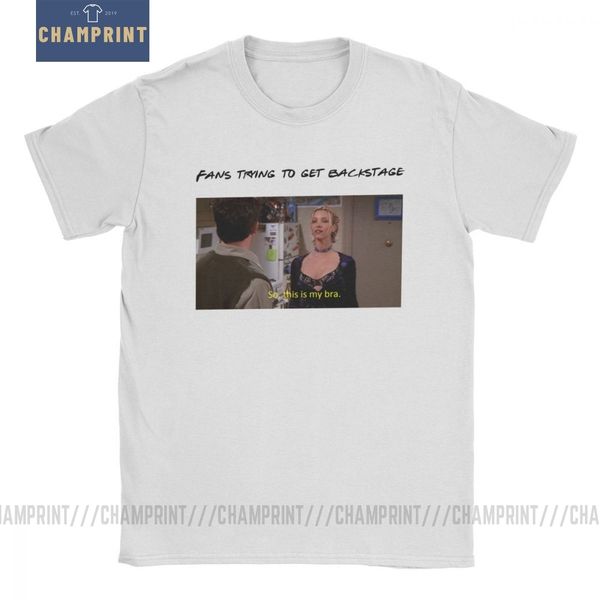 

phoebe buffay chandler bing funny t shirt friends tv funny quotes so this is my bra t-shirt men cotton short sleeve tee