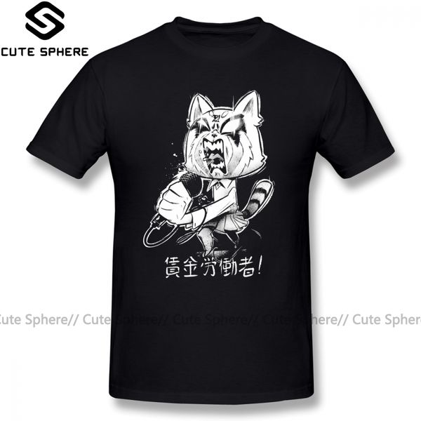 

aggretsuko t shirt retsuko karaoke t-shirt short sleeve 100 percent cotton tee shirt man plus size beach cute graphic tshirt