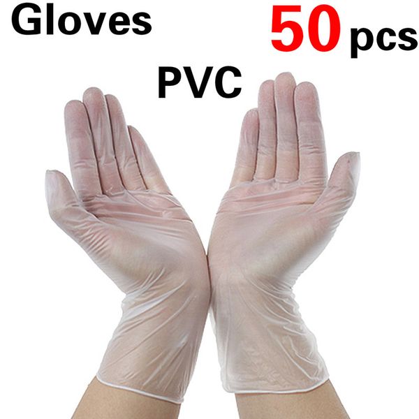 

50 pcs disposable transparent pvc gloves kitchen gloves dish washing fast deliver cooking beauty salons accessories
