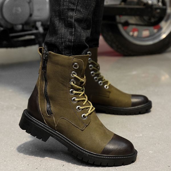 

large size 37-47 fashio genuine leather men winter shoes warmest leather handmade men winter snow boots outdoor plush shoes, Black