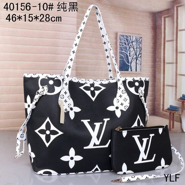 

2020 new 2 piece set big tote clutch handbag shoulder bags messenger women school bag #13;lv louis vuitton