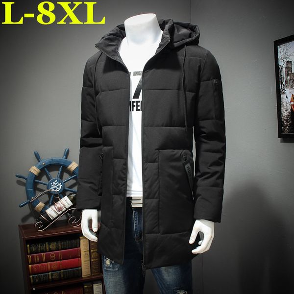 

8xl 7xl 6xl grande taille veste hommes casual parka veste epais hommes a chaud cotton-padded clothes manteaux et vestes, Black