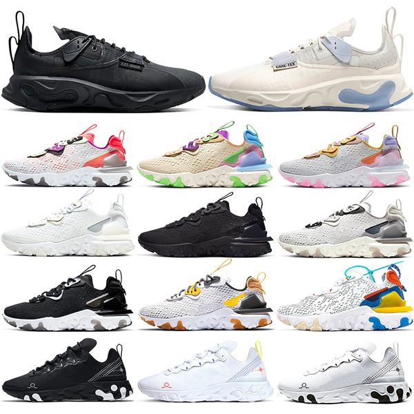 

type gtx vision react element 55 men women running shoes triple black white schematic phantom mens trainers sports sneakers, White;red