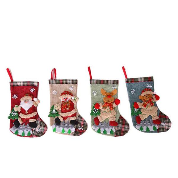 

christmas socks decorations tree decor gift bag for home present candy bags lovely socking box for children 4psc