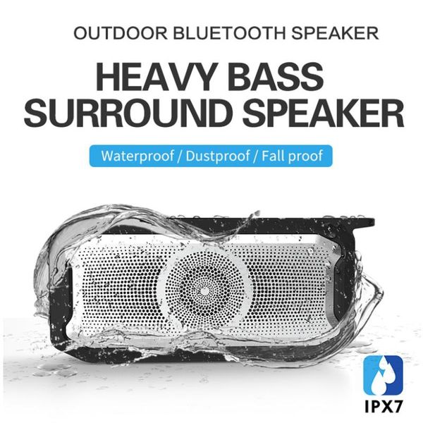 

outdoor waterproof wireless bluetooth 5.0 subwoofer speaker portable ipx7 abs 8d stereo hifi loudspeake handscall with mic