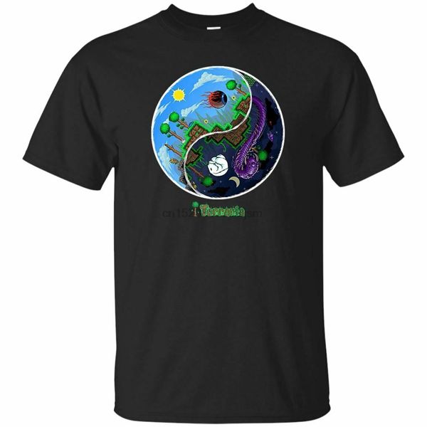 

black shirt mens terraria t-shirt night and day size s 3xl
