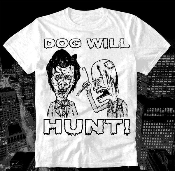 

t-shirt beavis turbot-head dog will hunt goggles texas chansaw massacre funny cool gift personality tee shirt