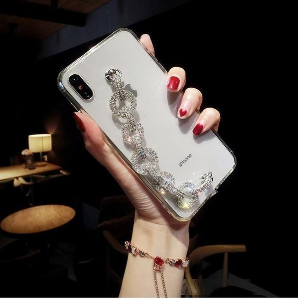

fashion phone case cover iphone 11 pro case rhinestone diamond bracelet chain for coque iphone 11 case xr xs max iphone 11 pro max