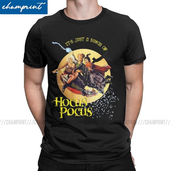 

men's t-shirts it's just a bunch of hocus pocus funny tee shirt sanderson sisters halloween witch t shirts round collar clothes